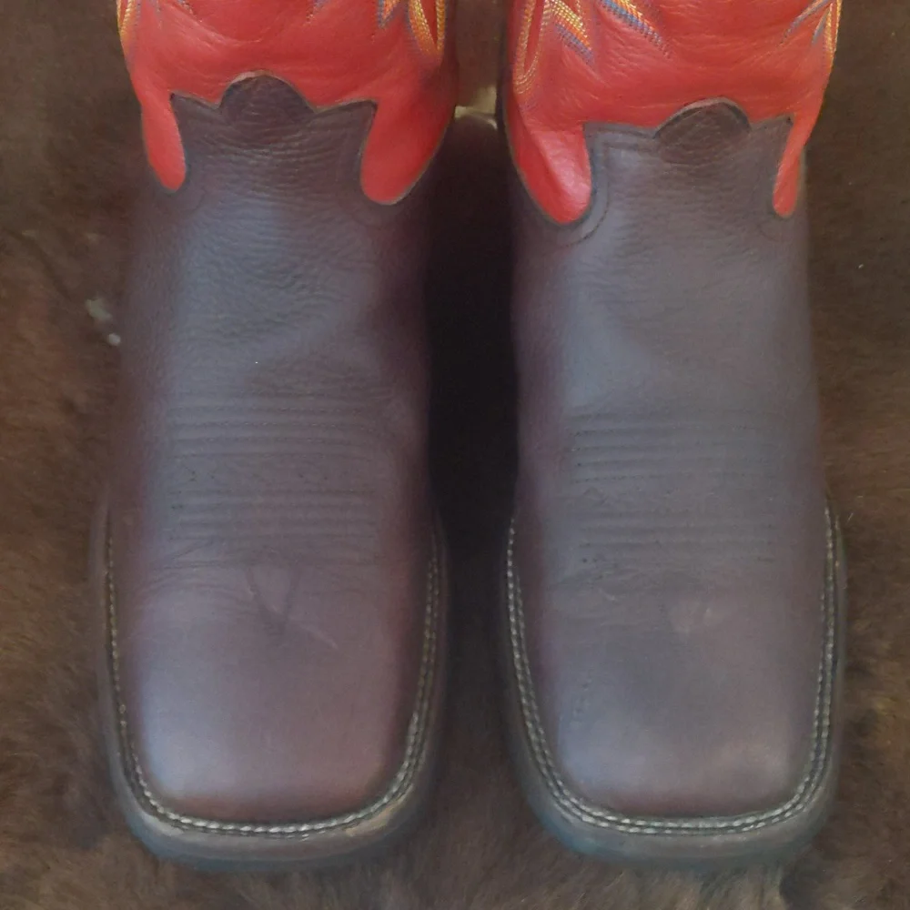 TONY LAMA 3R Buckaroo Rosston Red & Brown cowboy western boots #RR1017 sz 11D - Picture 11 of 16